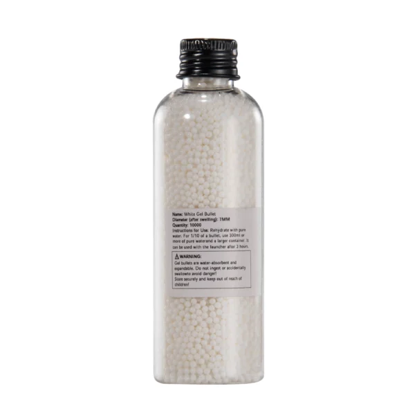 10K 7-8mm Milky White Water Bullet Harden Gel Ammo Bottle